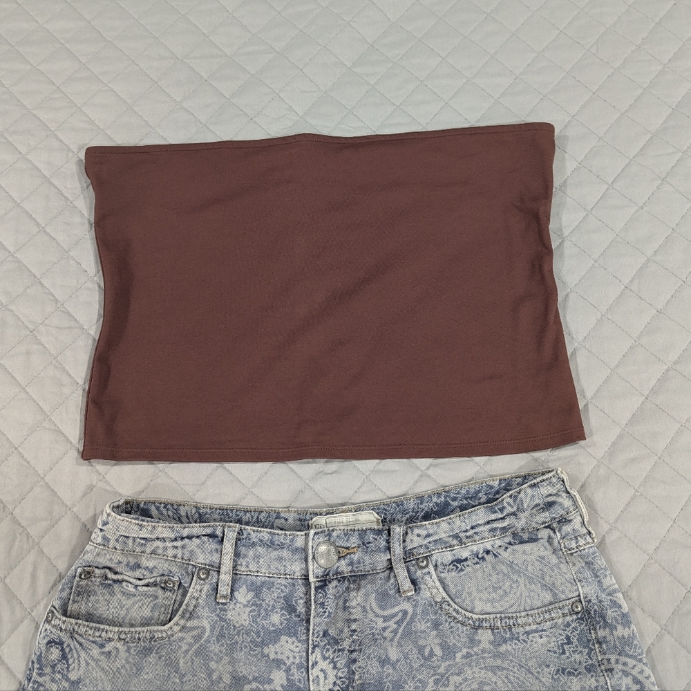 Open Edit Brown Tube Top Size Large